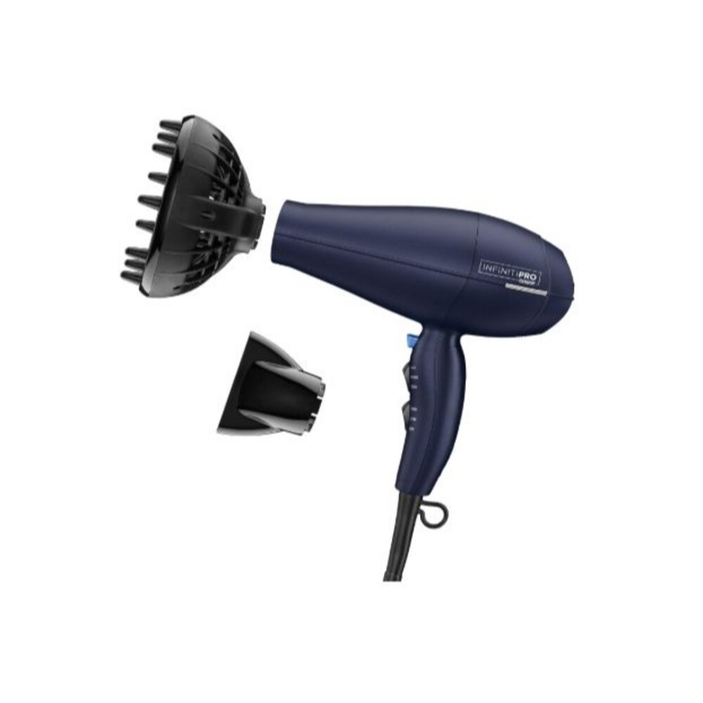 INFINITIPRO BY CONAIR Hair Dryer with Innovative Diffuser Enhances Curls Dark bl